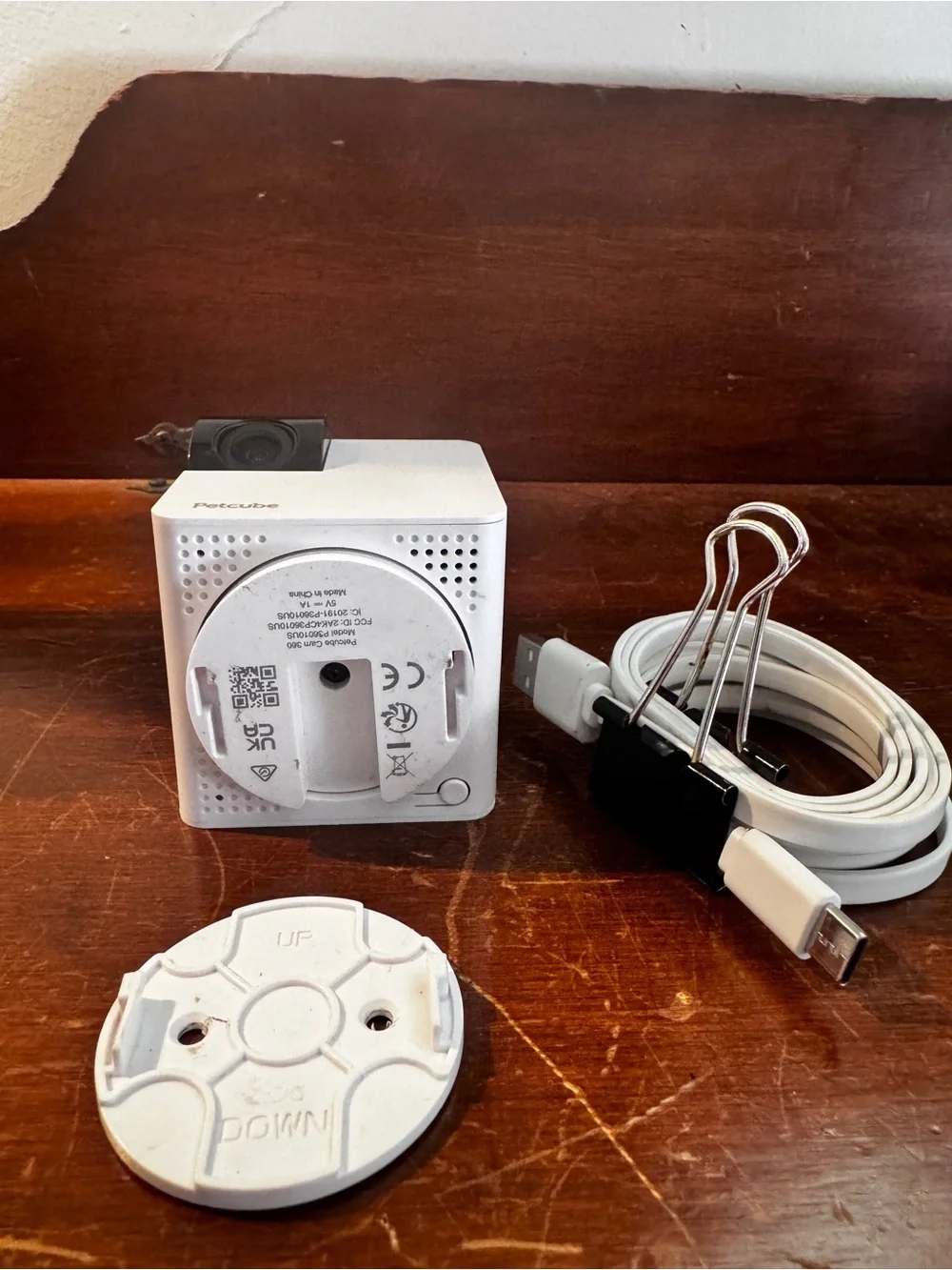 Petcube 360* Compact Home Pet Camera with USB Cable and Wall Mount